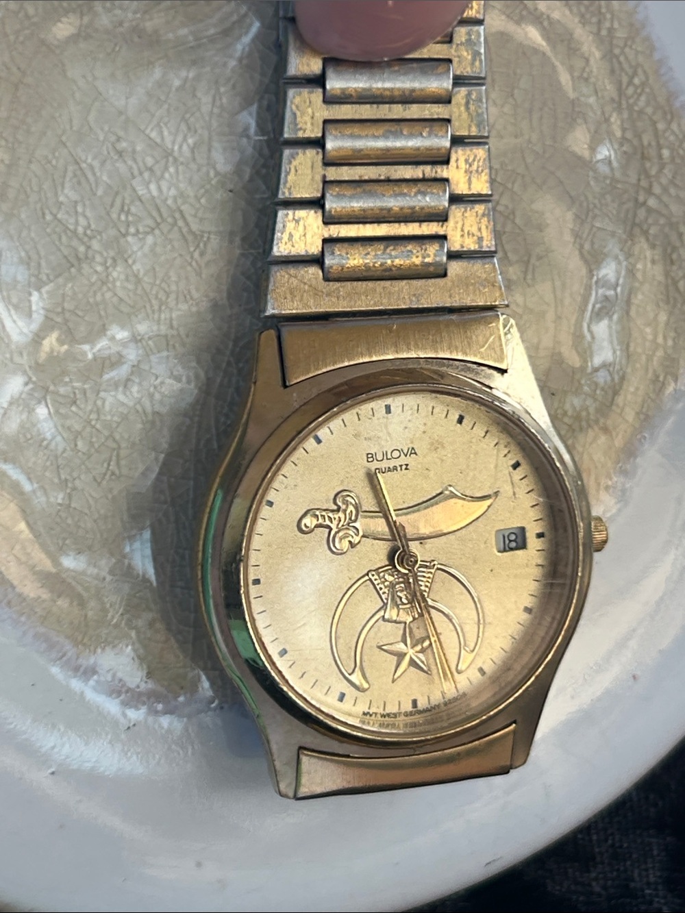 Bulova Freemasonry Watch Gold-Tone Fraternal Order Masonic Lodge
